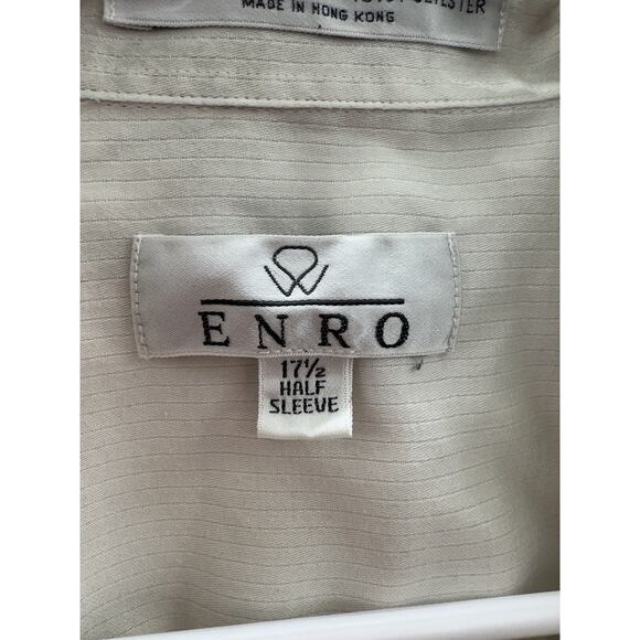 Enro Mens Shirt Size 17.5 Half Sleeve White Button Down Collared Stained - Picture 8 of 15